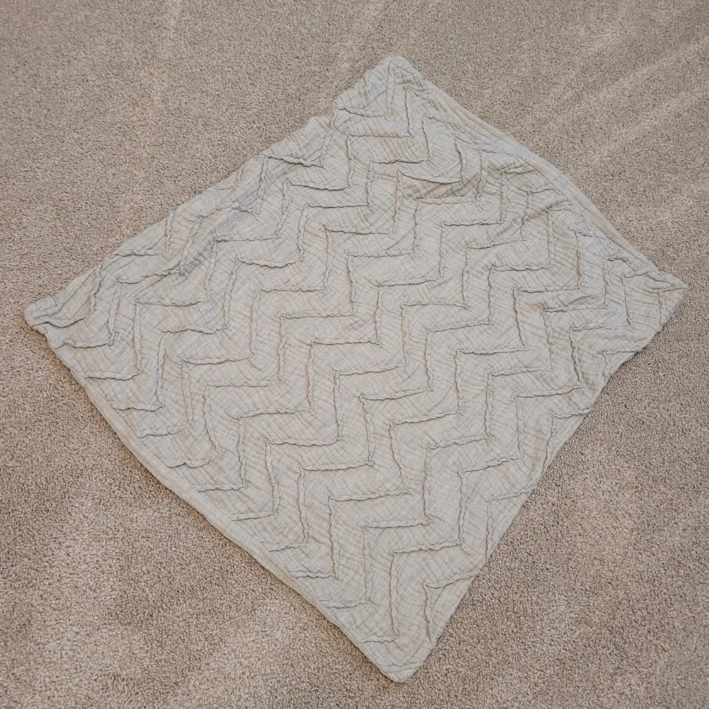 Anthropologie Textured Cheveron Grey Sham